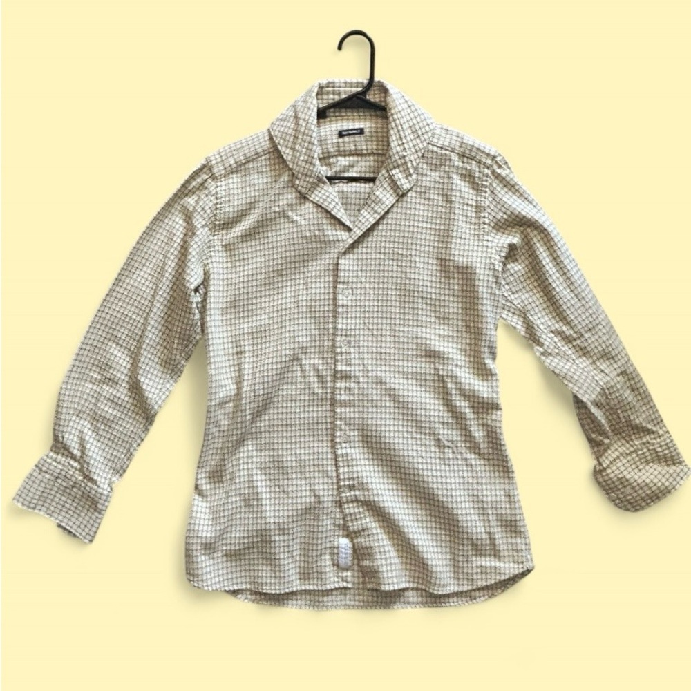 Suitsupply Italian Cotton Button-Up Shirt | Albini Fabric | Neck 16